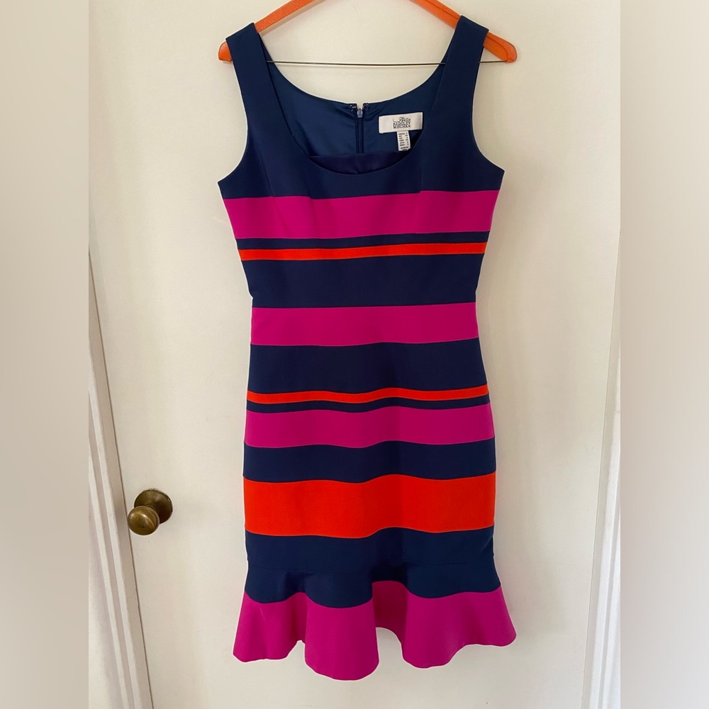 Belle Badgley Mischka Striped Dress